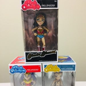 Lot of 3 Wonder Woman Rock Candy Vinyl Figures